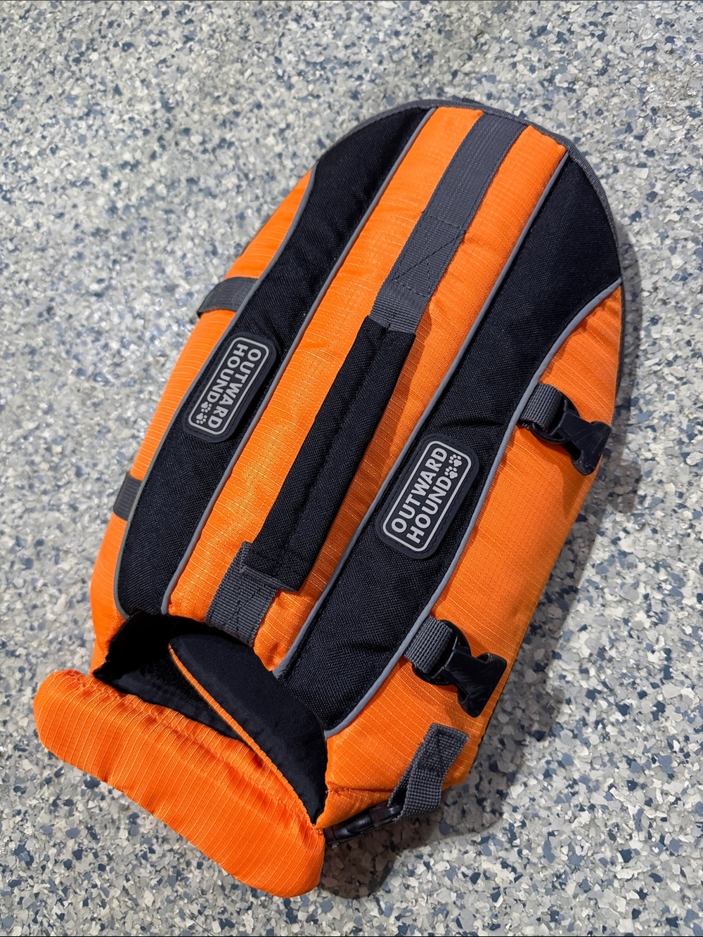 Outward Hound Orange and Black Dog Life Jacket (for a small dog)